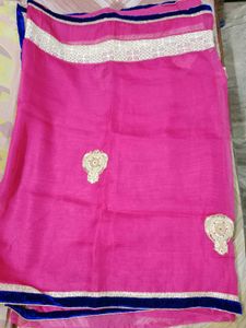 Elegant Netted Type Emblished Saree