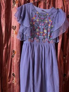 Lilac Embroidered Dress