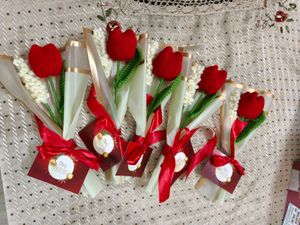 Crochet Tulip Bouquet With Lavender