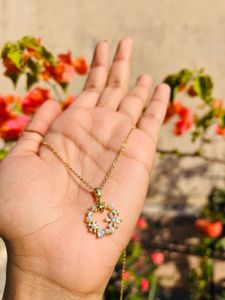 Floral Wreath Necklace Anti Tarnish