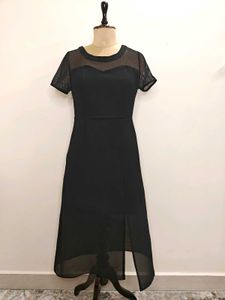 Black Dress with Sheer Detail