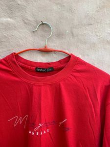 Farefox branded Red Printed T-Shirt