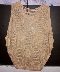 ComboDusty rose knit top &amp;lightgold Shirt