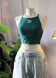Puma Green Cropped Tank Top