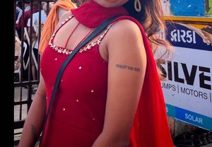 Elegant Red Ethnic Gown with Dupatta