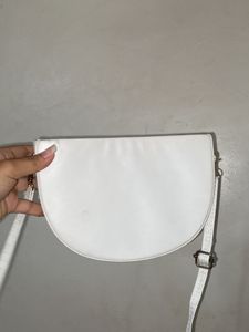 White Semicirle Sling Bag