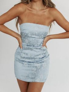 Blue satin dress