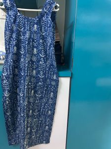 Pure Cotton Indigo Print Kurta For Woman