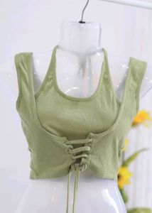 Greet Neck Tie Up Top