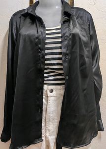 Satin Shirt-black