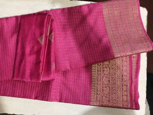 Pink &amp; Gold Saree