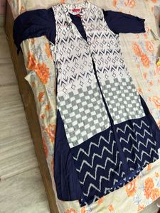 Pink Almirah 💙&amp;🤍 Front Jacket Anarkali Kurta