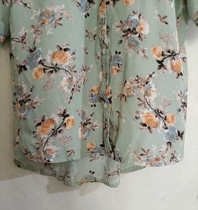 Pastel green half shirt