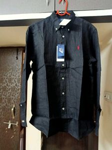 FINAL PRICE NEW Ralph Lauren Black Linen Shirt