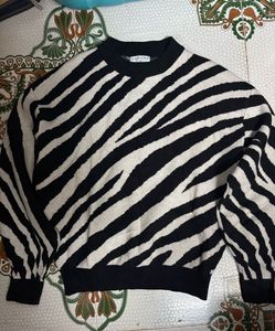 Zebra Print Pullover Sweater