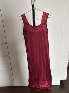 Burgundy Satin Nightgown &amp; Robe Set