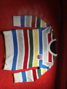Striped  Knit 2 in 1 Sweater