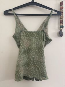 Green Patterned Cami Top