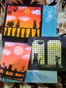 Handmade Cat Art Prints (Set of 3)