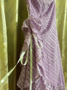 Lilac Ruffle Midi Dress