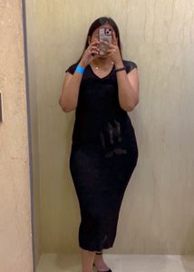 Long One Piece Dress Black Colour