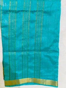 Green Colour Fancy Saaree With Blouse