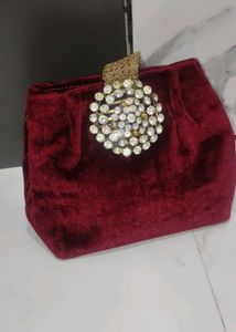 Elegant Red Velvet Clutch