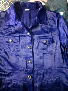 Korean Stylish Blue Shirt Dress