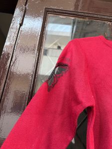 Red Knit Pullover Sweater