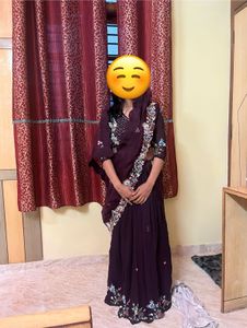 Elegant Black Embroidered Half Saree