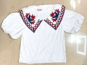 White Embroidered Top