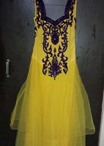 Yellow & Purple Ethnic Gown