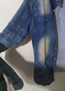 Light Blue Washed Denim Jacket For Men