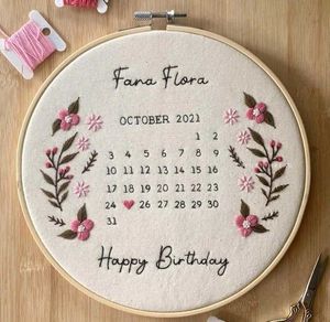 Embroidered Birthday Calendar