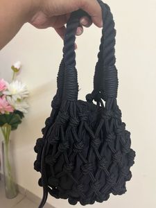 H&amp;M  Black Macrame Bucket Bag