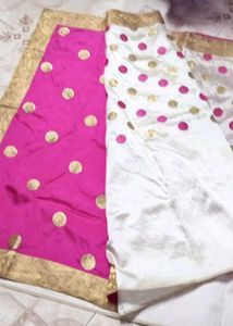 Polka Dot Fabric - Pink &amp; Gold