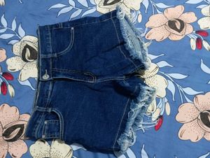 Denim Frayed Shorts