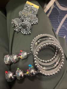 Jhumk And Bracelet Combo