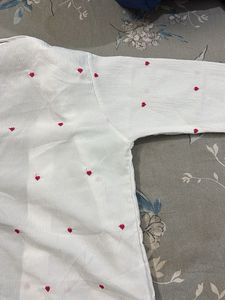 Heart Print White Blouse
