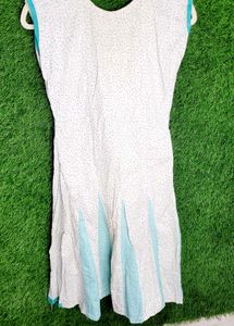 White &amp; Blue Cotton Dress