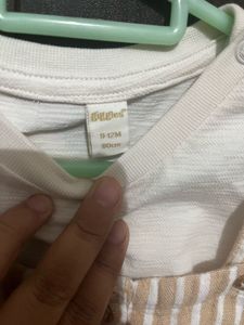 Baby -9-12 Months Stripped Dungarees