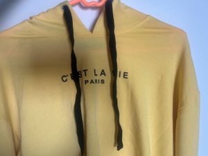Yellow Cropped Hoodie - C&#39;est La Vie