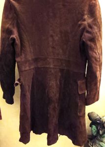 Vintage Brown Suede Leather Coat