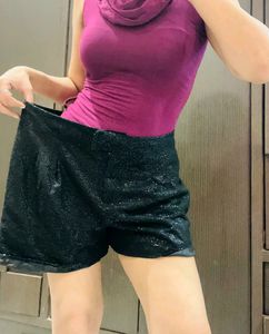 Black Sequin Shorts