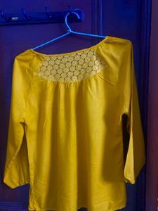Yellow Embroidered Top