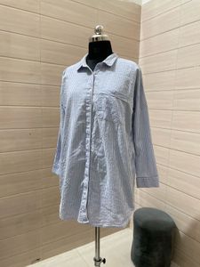 Pintresty Nightwear Shirt Striped Blue