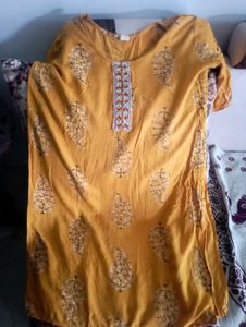 Mustard Kurti For Sale Pure Cotton