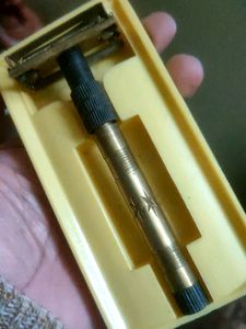 Vintage brass shaving razor for collection not use