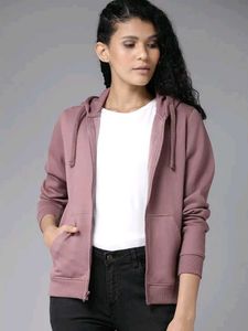 Roadster Womens Mauve Zip-Up Hoodie, M SIZE