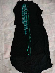 Embroidered Black Kurta